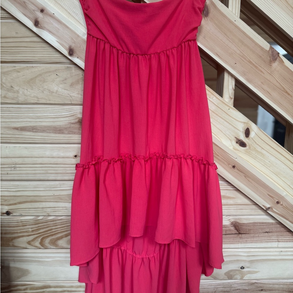 Highlow Vibrant Coral Dress